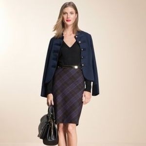 The Limited Plaid Button Pencil Skirt